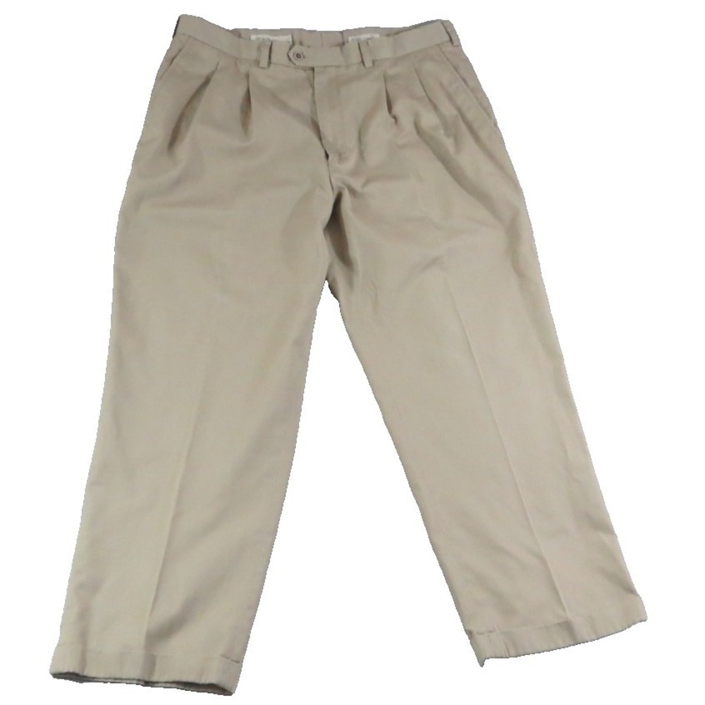 VTG‎ John W Nordstrom Mens 40x30 Pleated Chino Pants Khaki Made in Hong Kong EUC